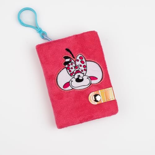 DIDDL — Cahier mini A7 peluche rose Diddlina avec mousqueton