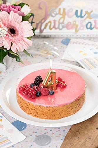SANTEX MARIAGE — Bougie dorée chiffre 1 9 cm – Image 2