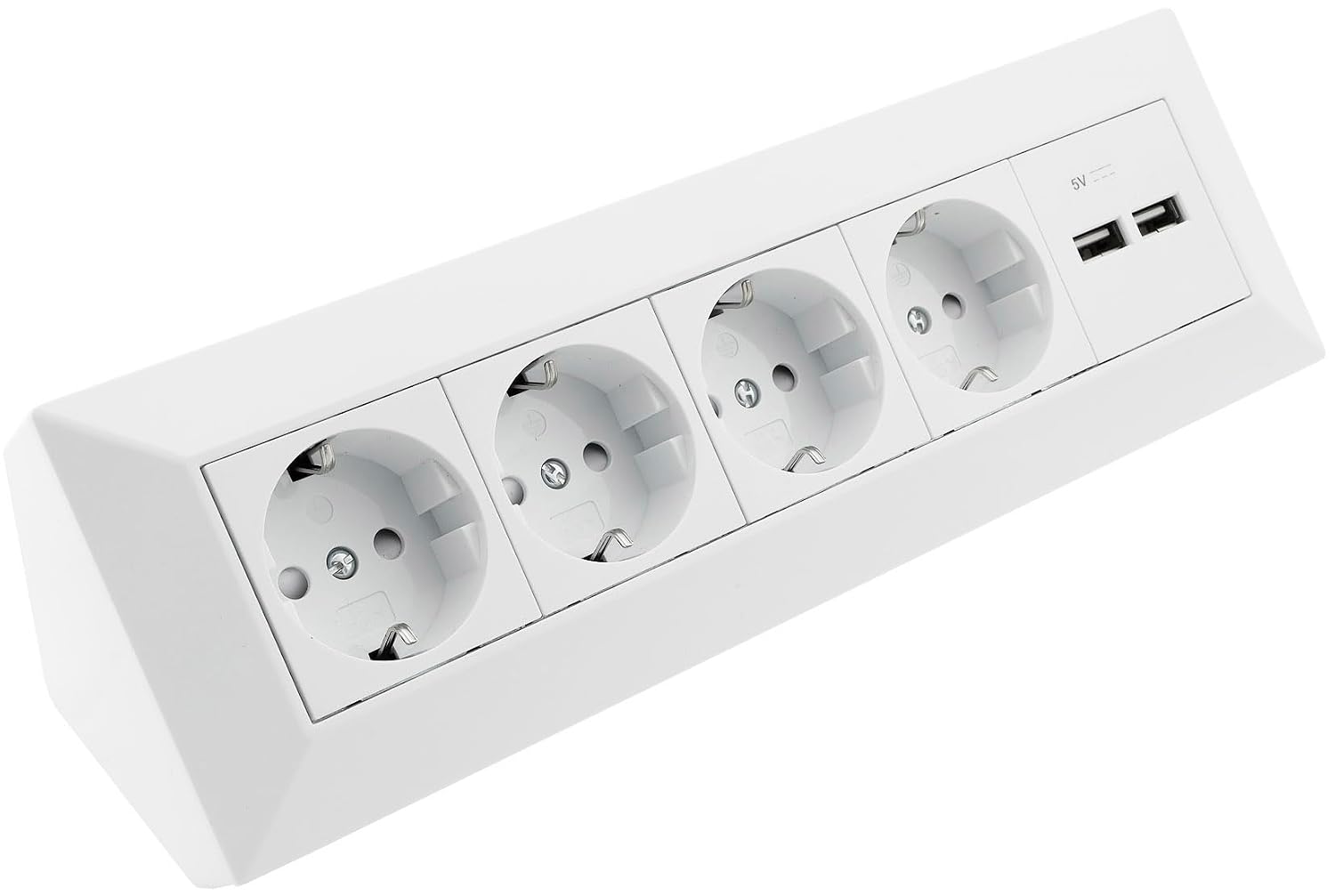 BLOC — Bloc multiprise 4 prises + 2 ports USB-A blanc – Image 3