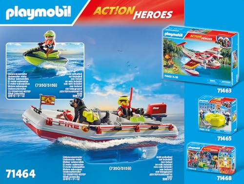 PLAYMOBIL 71464 — Bateau de pompier et scooter des mers – Image 8