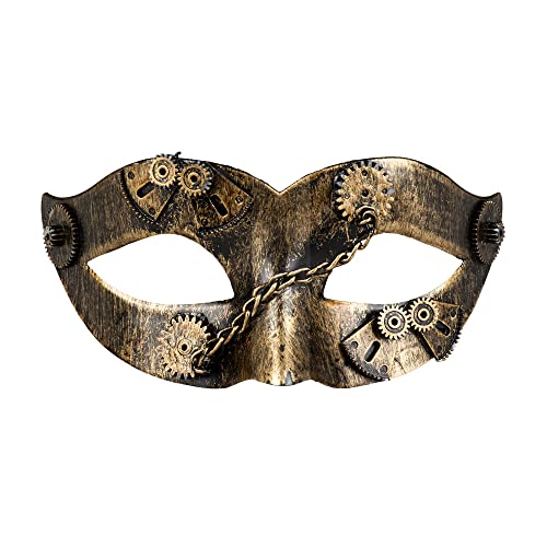 BOLAND — Masque steampunk femme doré à engrenages