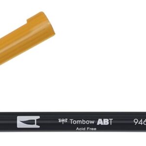 TOMBOW ABT-946 — Feutre pinceau à 2 pointes ocre d’or