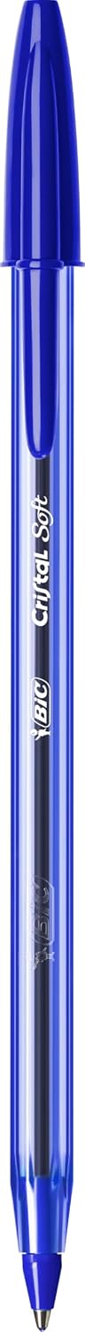 BIC Cristal Soft Stylos-Bille Pointe Moyenne (1,2 mm) - Écriture Douce et Fluide - Bleu, Boîte de 50 – Image 2