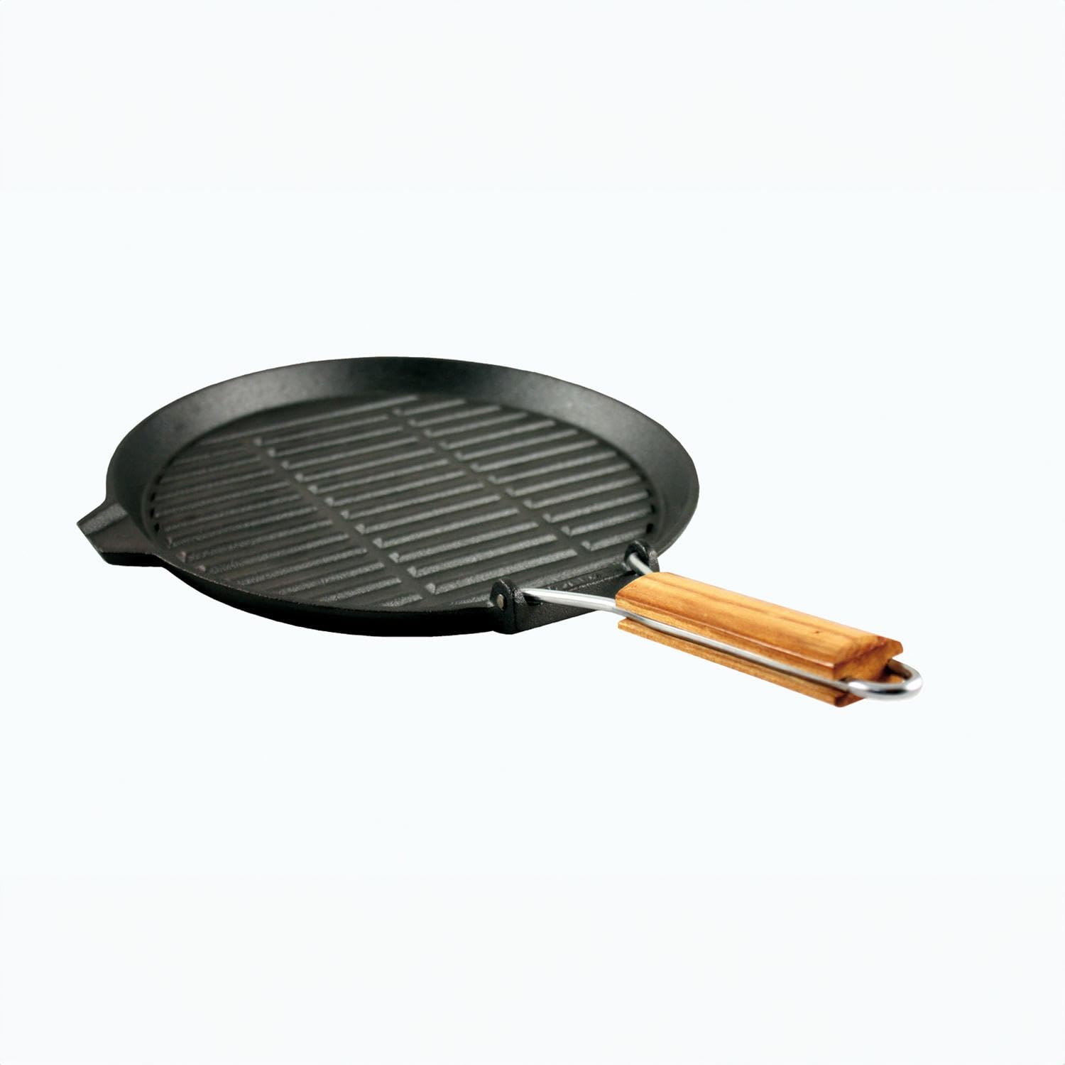 BAUMALU — Grill rond en fonte 25 cm avec manche en bois – Image 8