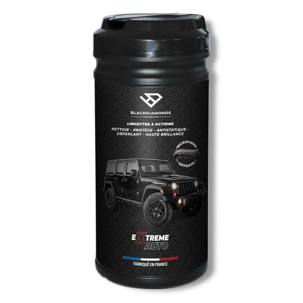 BLACKDIAMONDS — Lingettes nettoyantes voiture 80 lingettes