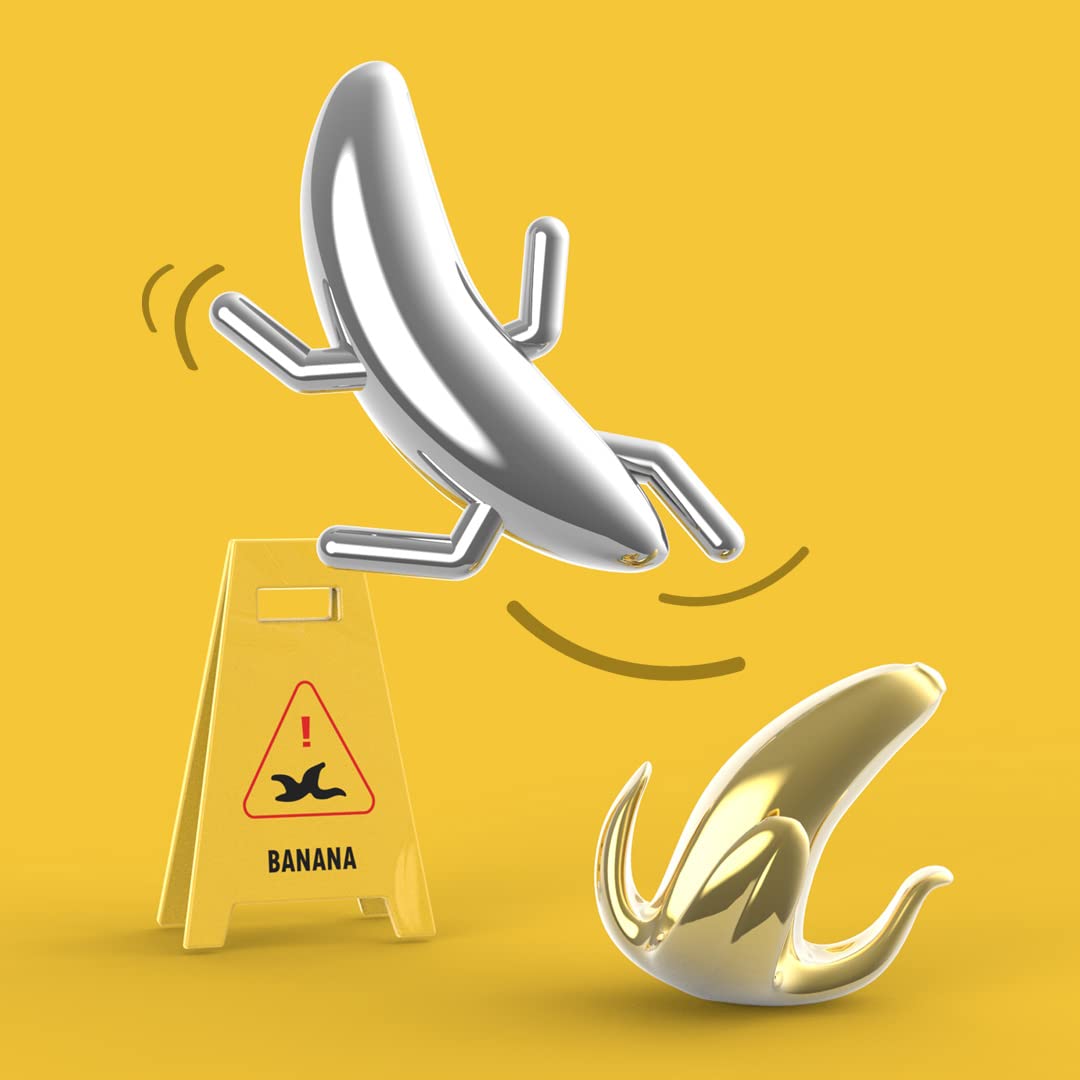 METALMORPHOSE — Porte-clés Banane argenté et doré – Image 5