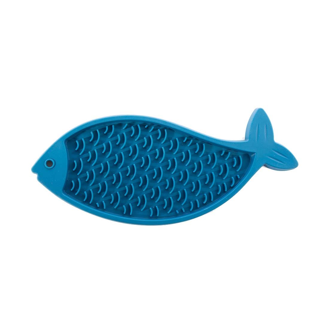 SANS MARQUE — Tapis de léchage chat 22 x 13 cm bleu – Image 3