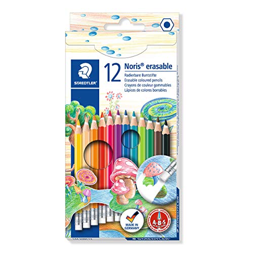 STAEDTLER Noris Erasable — Crayons de couleur gommables x12