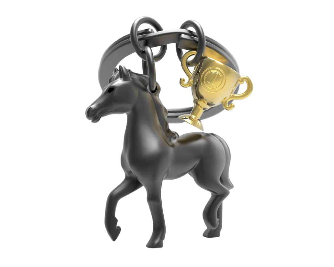 METALMORPHOSE — Porte-clés Cheval noir et trophée doré – Image 22