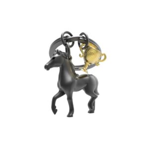 METALMORPHOSE — Porte-clés Cheval noir et trophée doré