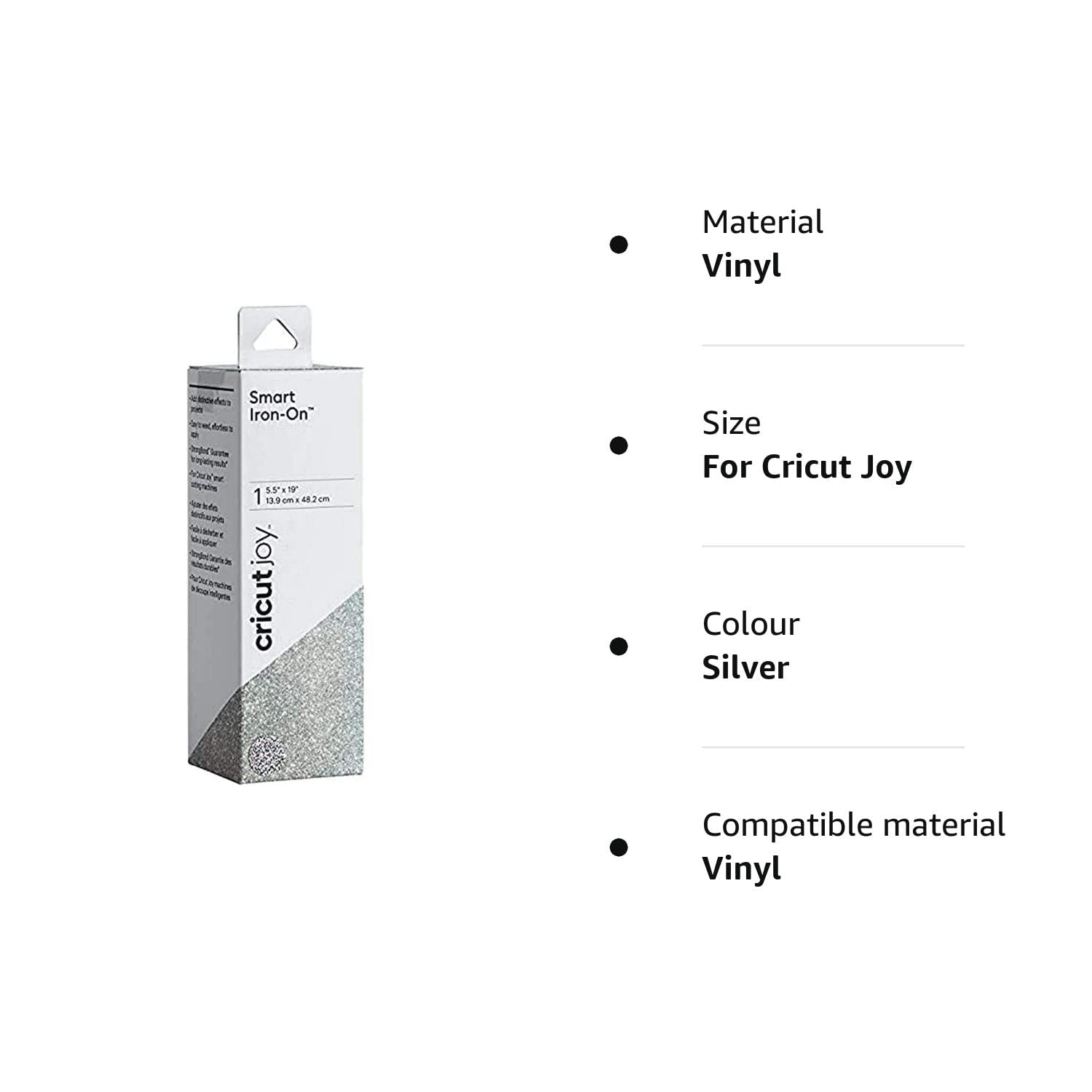 CRICUT Joy — Rouleau thermocollant pailleté argent 13,9 x 48,2 cm – Image 4