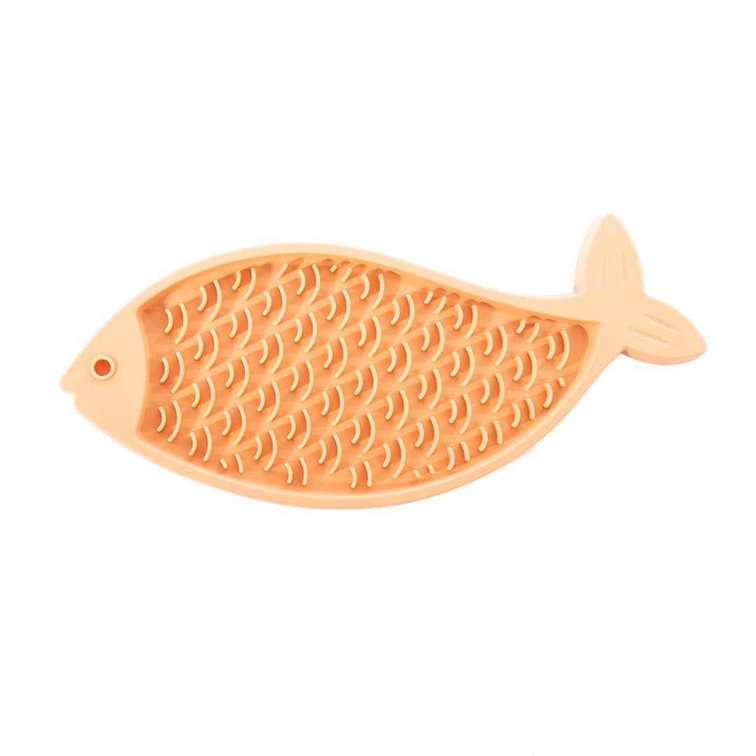 Tapis de léchage — Silicone forme poisson 22 x 13 cm jaune – Image 3