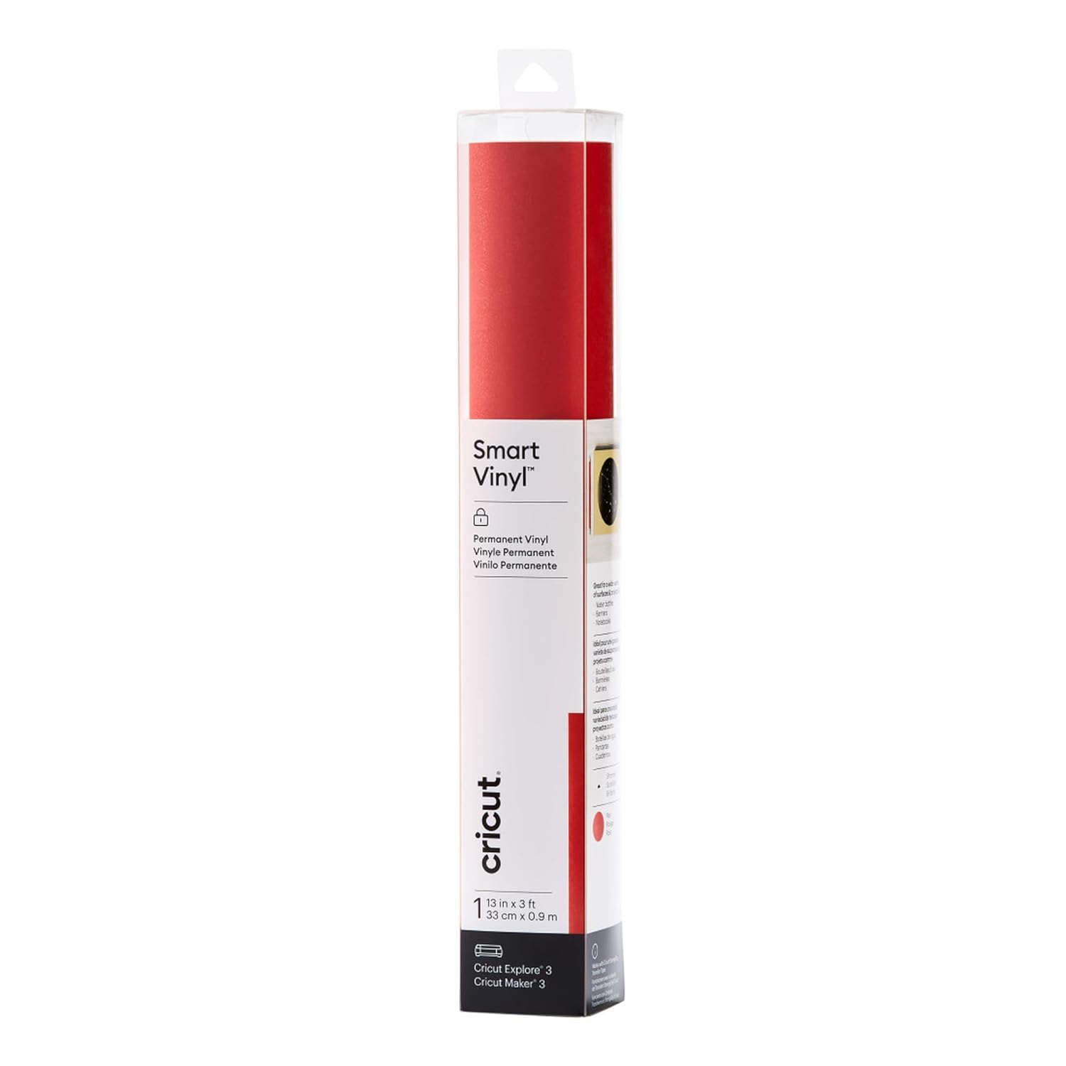 CRICUT Smart Vinyl Permanent — Vinyle rouge scintillant 33 cm x 0,9 m