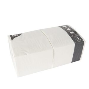PAPSTAR — Lot de 250 serviettes 3 plis blanches 33 x 33 cm