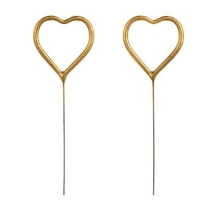 PARTY DECO — 2 Étincelles cœur doré 16,5 cm