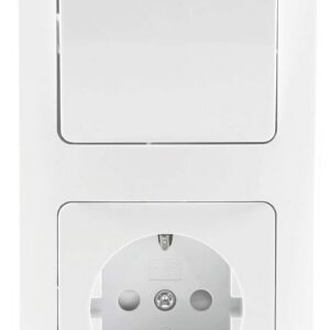 DELPHI — Prise double avec interrupteur blanc 230 V