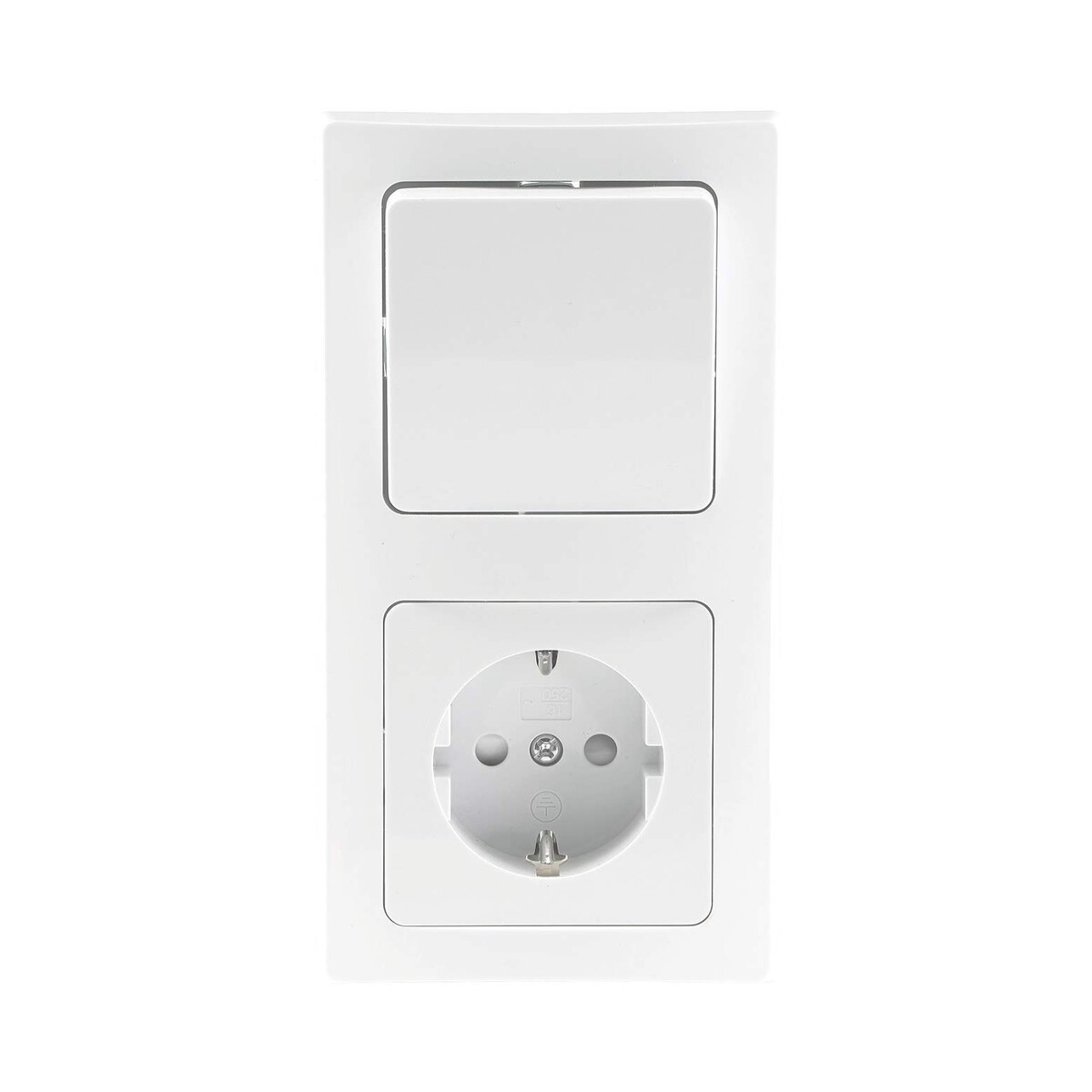 DELPHI — Prise double avec interrupteur blanc 230 V