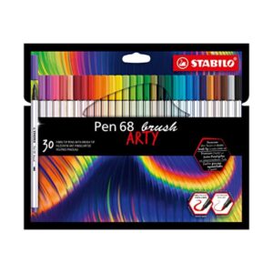 STABILO Pen 68 Brush — Feutres pinceau étui carton x30