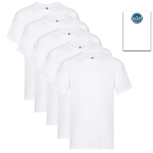 Alternative view of Fruit of the Loom Original Lot de 5 T-Shirts pour Homme - Blanc - Small