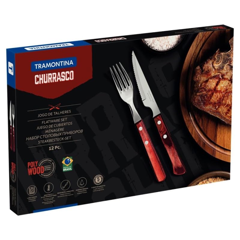 TRAMONTINA — Set de 12 Couteaux et Fourchettes à Steak – Image 3