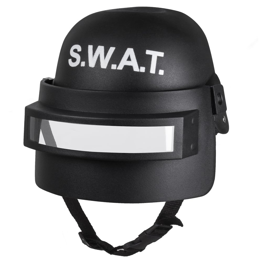 BOLAND — Casque SWAT enfant avec visière noir et blanc