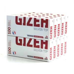 GIZEH Silver Tip — Lot de 10 Boîtes de 100 Tubes