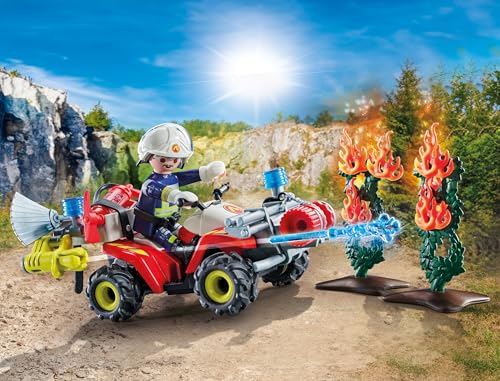 PLAYMOBIL Action Heroes — Quad de pompiers avec canon à eau – Image 13