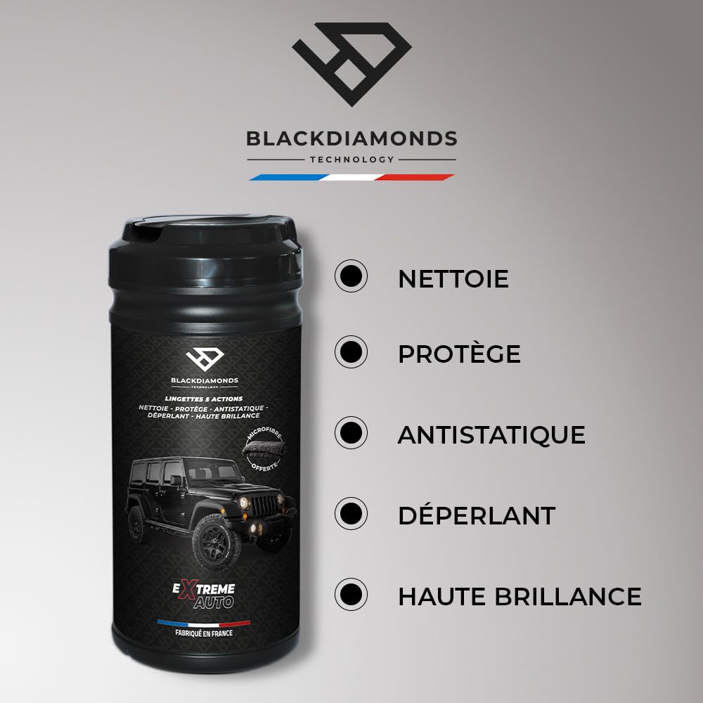BLACKDIAMONDS — Lingettes nettoyantes voiture 80 lingettes – Image 8