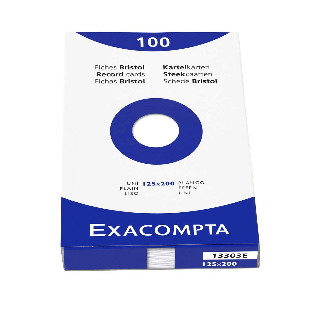 Exacompta - Réf. 13303E - Étui de 100 fiches bristol unies non perforées - format 125 x 200 mm - compatibles avec imprimante jet d'encre, laser et photocopieur - couleur blanc – Image 8
