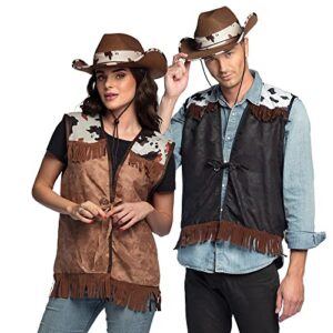 Alternative view of BOLAND — Gilet western adulte marron taille L/XL