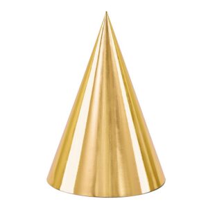 SANS MARQUE — 6 Chapeaux de fête dorés 16 cm Taille unique