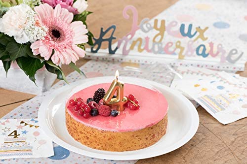 SANTEX MARIAGE — Bougie dorée chiffre 1 9 cm – Image 3