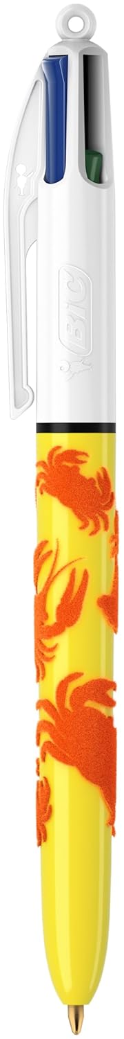 BIC 4 Couleurs Velours — Boîte de 12 Stylos-Bille Pointe Moyenne
