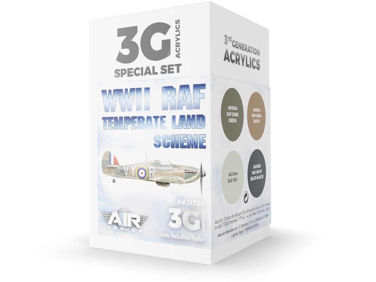AK Acrylics 3Gen — Set Peintures RAF WWII 4x17ml