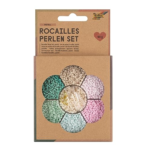 FOLIA — Set de perles de rocaille pastel pour bijoux 90 g