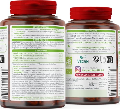 SUPERDIET — Quatuor Brûle-Graisse Bio 187 comprimés – Image 2