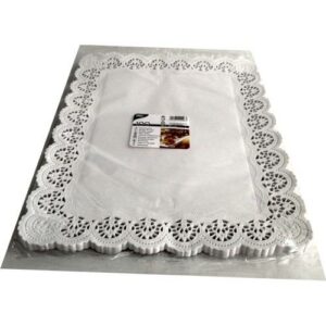 PAPSTAR — Papiers dentelle rectangulaires 40 x 30 cm blancs