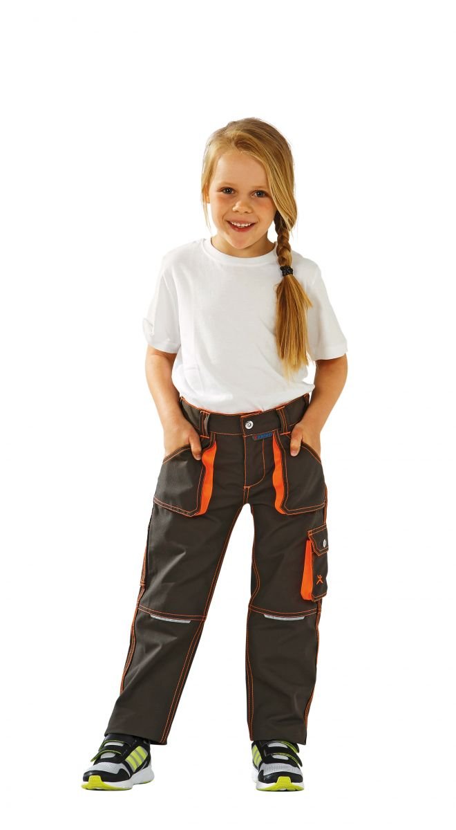 PLANAM Basalte — Pantalon junior enfant olive/orange 110-116 – Image 2