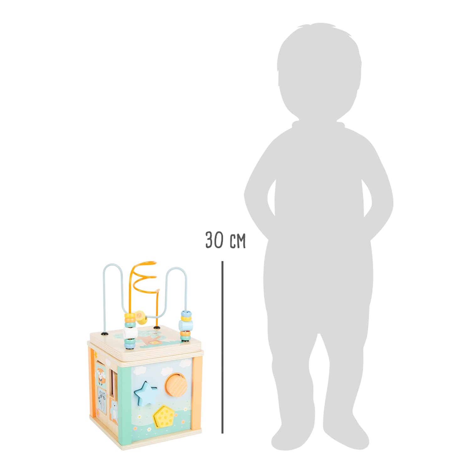 SMALL FOOT — Cube de motricité en bois pastel – Image 8