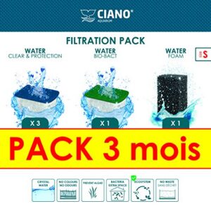 CIANO — Cartouches de filtration aquarium taille S, pack 3 mois