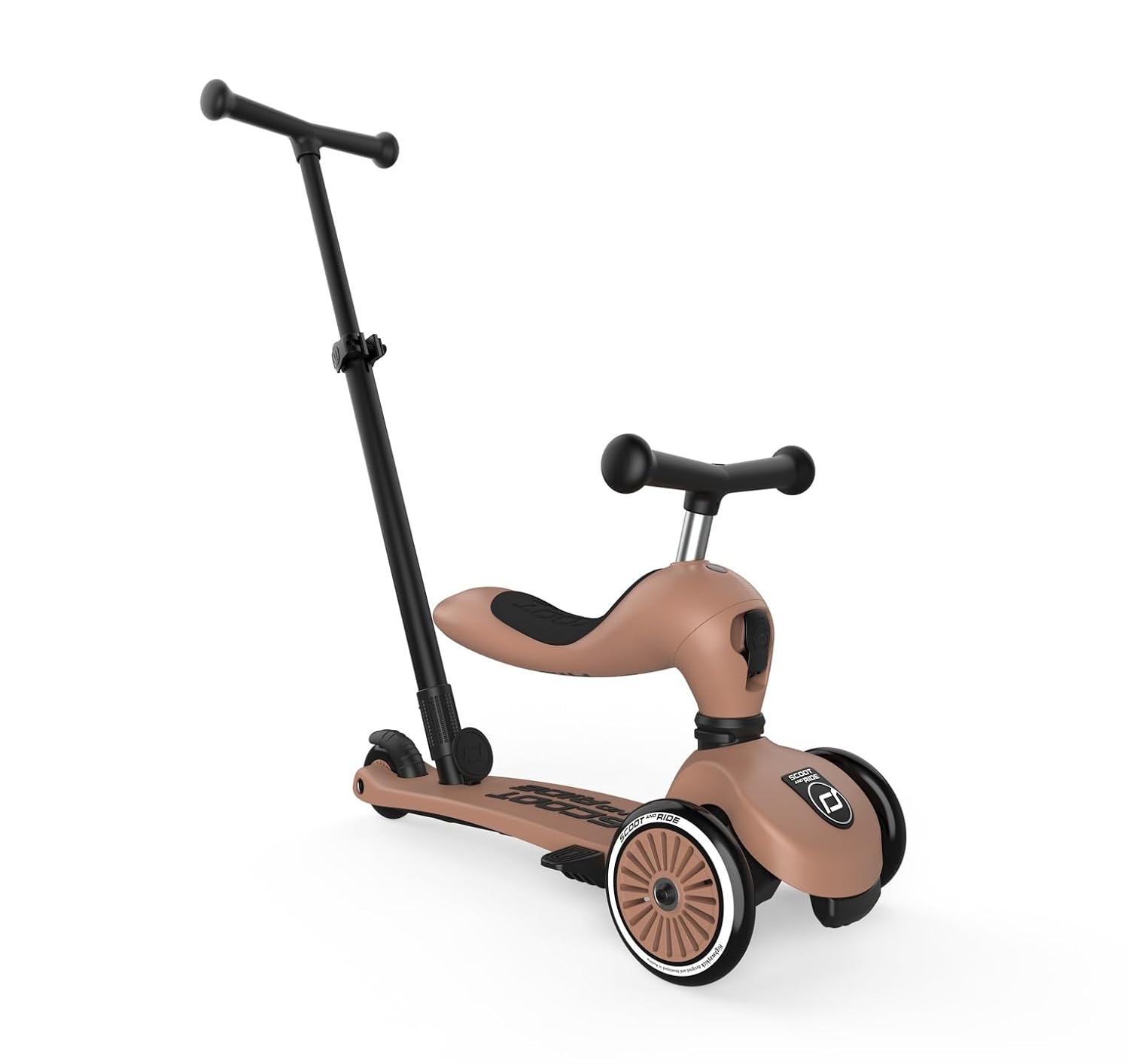 SCOOT & RIDE Highwaykick — Trottinette 2-en-1 avec siège Moka