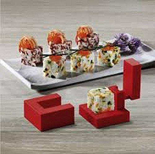 CHEVALIERDIFFUSION Rice Cube — Moule à Sushis Carré Rouge – Image 4