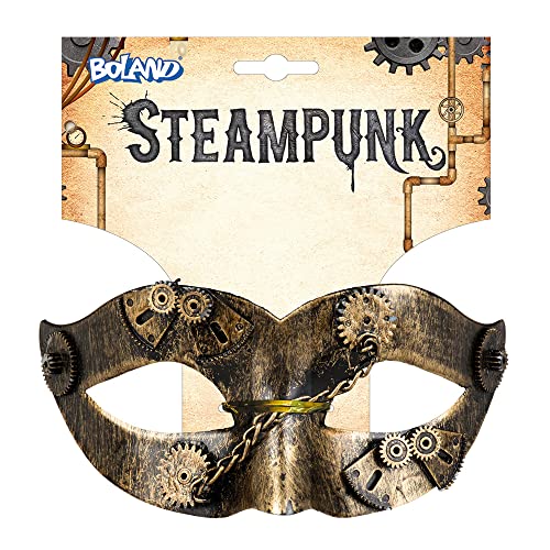 BOLAND — Masque steampunk femme doré à engrenages – Image 3