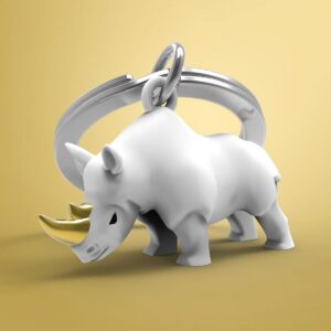 Alternative view of METALMORPHOSE — Porte-clés Rhinocéros blanc