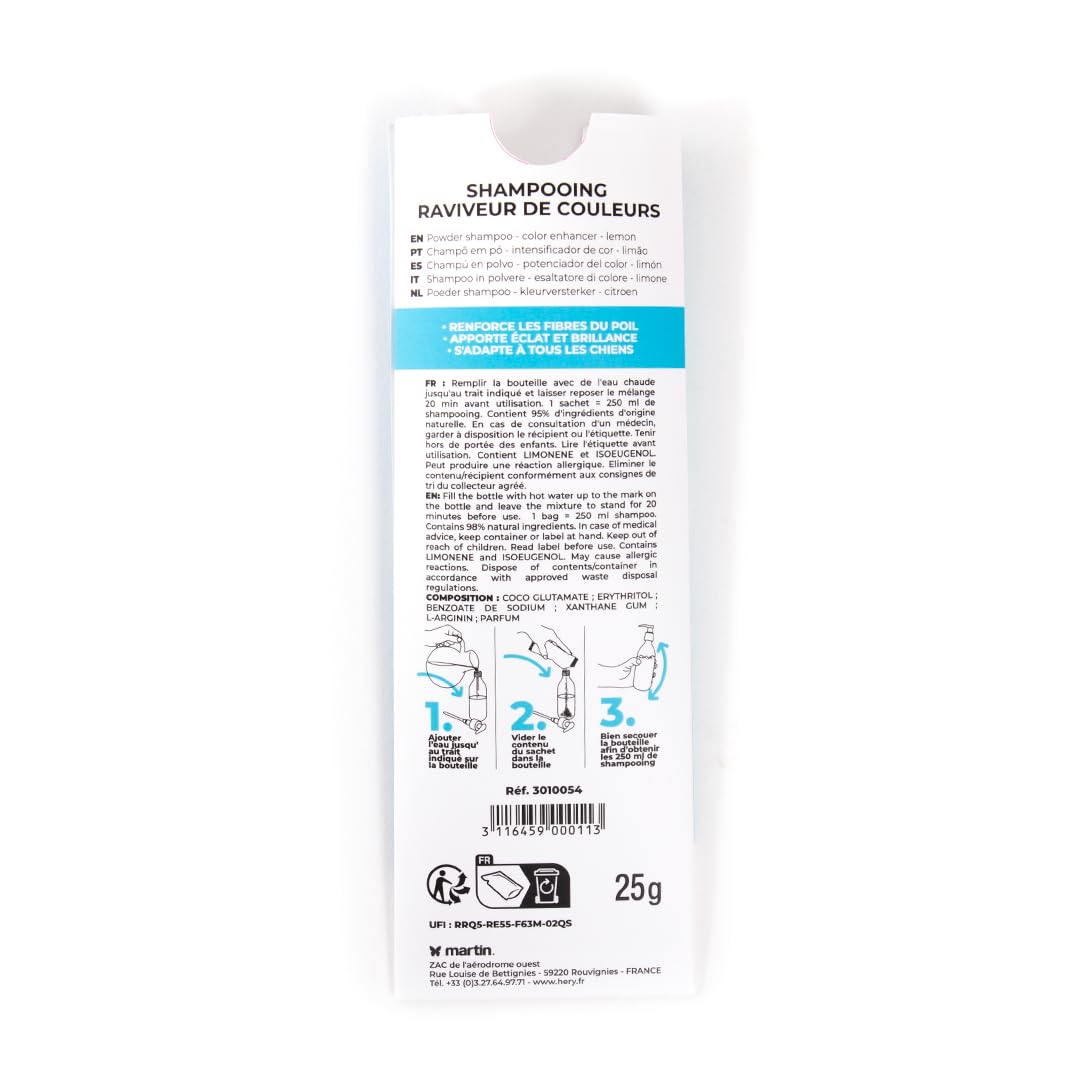 HÉRY — Shampooing Poudre Raviveur de Couleurs Chien 250ml – Image 2