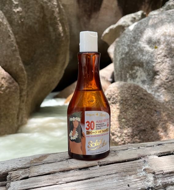 SOLEIL DES ÎLES — Huile sèche bronzage SPF 30 parfum Tiaré – Image 4