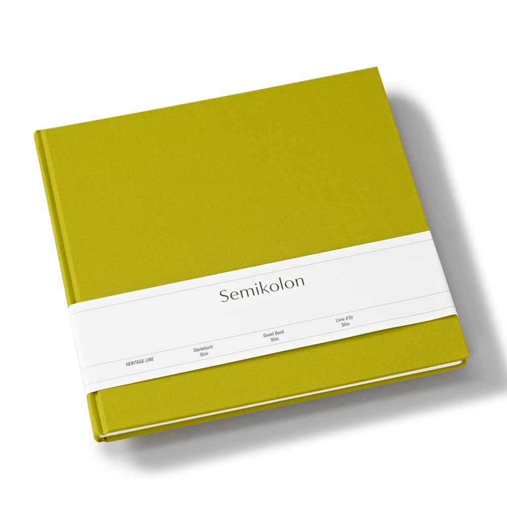SEMIKOLON — Livre d’or Slim 25 x 23 cm vert matcha