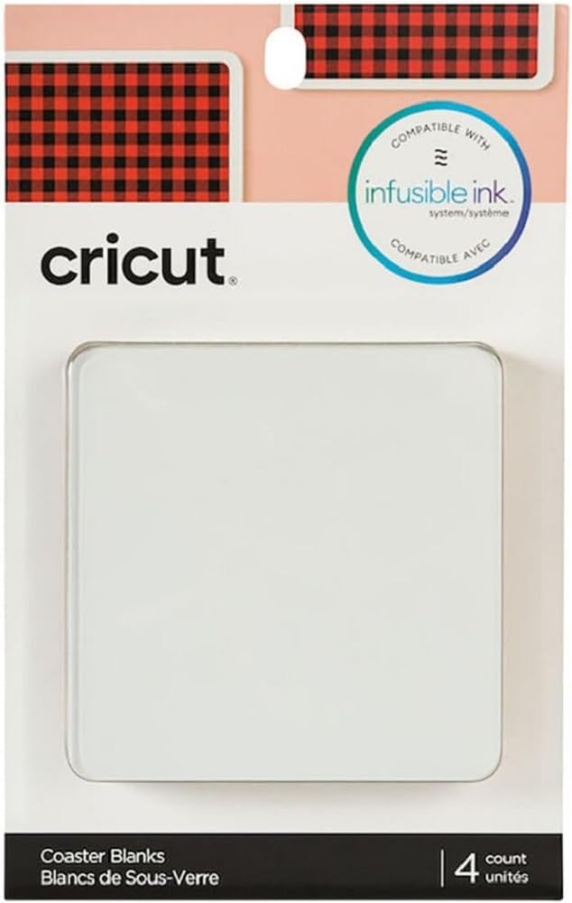 CRICUT — Sous-verres personnalisables carrés x4 blanc
