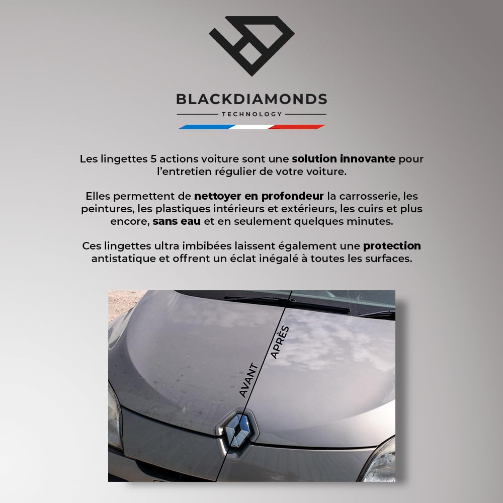 BLACKDIAMONDS — Lingettes nettoyantes voiture 80 lingettes – Image 10