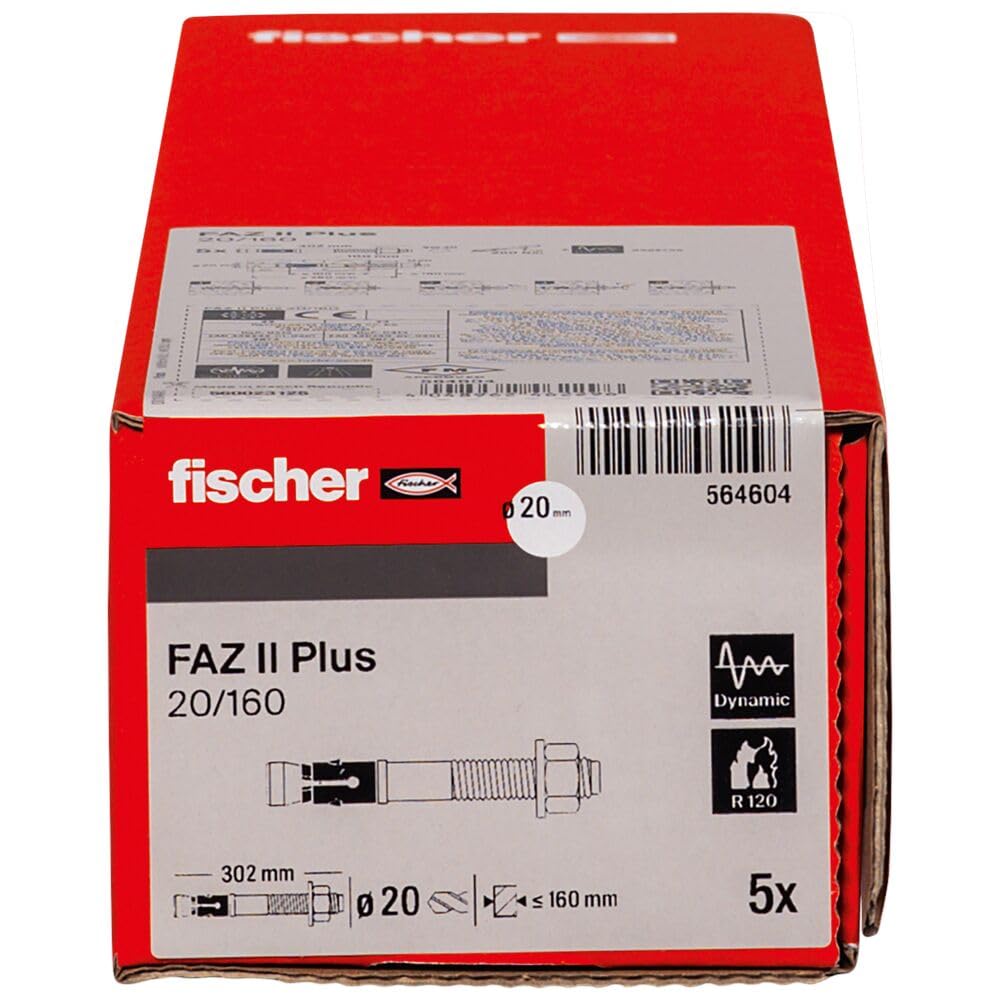 FISCHER FAZ II Plus — Goujon d’ancrage 20x302, boîte de 5 – Image 2